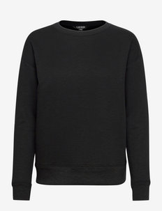 Fringe-Trim French Terry Top - sweatshirts - polo black