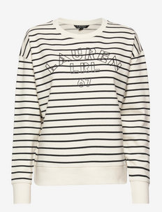 Striped Logo French Terry Pullover - sweatshirts - pale cream/polo b