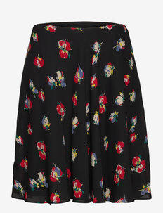 Floral Georgette Skirt - korte nederdele - polo black/red mu