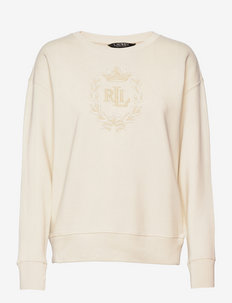 Embroidered French Terry Pullover - sweatshirts - mascarpone cream
