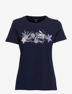 Graphic Cotton-Blend Tee - t-shirts - blue/cream/navy