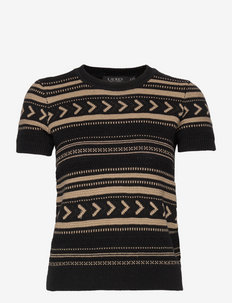 Striped Short-Sleeve Sweater - gebreide truien - polo black/birch