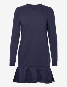 Fleece Drop-Waist Sweatshirt Dress - sweatshirt dresses - french navy