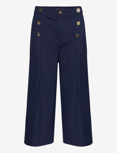 Cropped Pleated Ponte Pant - wijde broeken - french navy