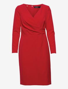 Crepe Long-Sleeve Dress - cocktailkjoler - lipstick red