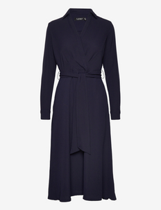 Long-Sleeve Georgette Midi Dress - cocktail dresses - lighthouse navy