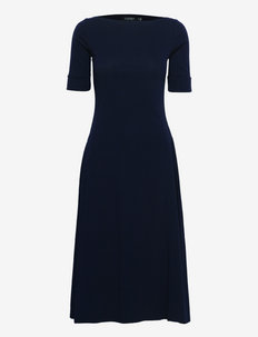 Stretch Cotton Midi Dress - cocktail dresses - lighthouse navy