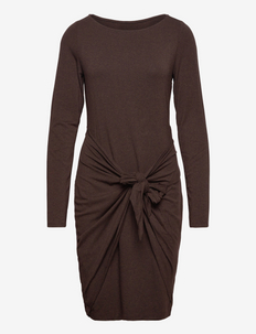 Tie-Waist Jersey Dress - cocktail dresses - circuit brown hea