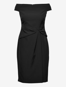 Crepe Off-the-Shoulder Dress - robes de cocktail - black