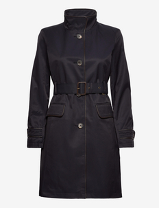 Belted Cotton-Blend Trench Coat - trenchcoats - dk navy