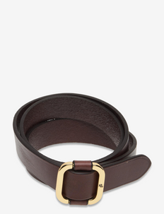 Leather Slide Buckle Belt - skärp - lauren brown