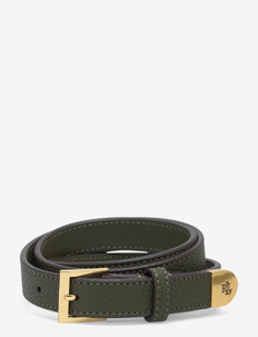 Logo-Tip Pebbled Leather Belt - skärp - classic olive