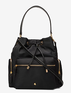 ralph lauren black bucket bag