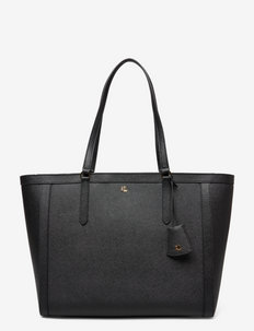 Crosshatch Leather Large Clare Tote - shoppers - black