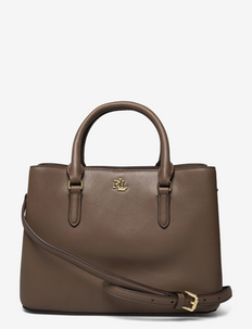 Smooth Leather Small Marcy Satchel - schultertaschen - truffle