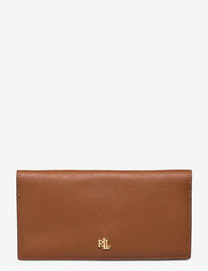 Crosshatch Leather Slim Wallet - portemonnees - lauren tan