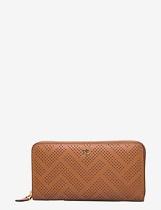 Perforated Leather Continental Wallet - portefeuilles - lauren tan