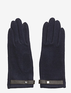 WOOL-LOGO TOUCH GLOVE - NAVY