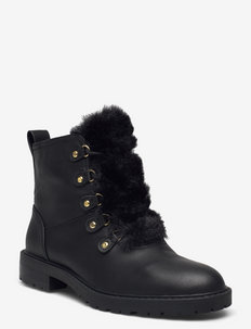 Elliot Weatherproof Leather Boot - flat ankle boots - black/black