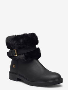 Evanston Waterproof Leather Boot - puszābaki bez papēža - black/black