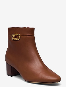 tan booties with heel