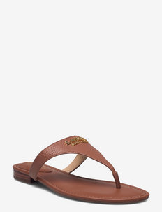Ellah Tumbled Leather Sandal - matalat sandaalit - deep saddle tan