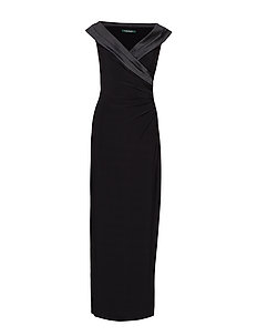 ralph lauren crepe off the shoulder gown