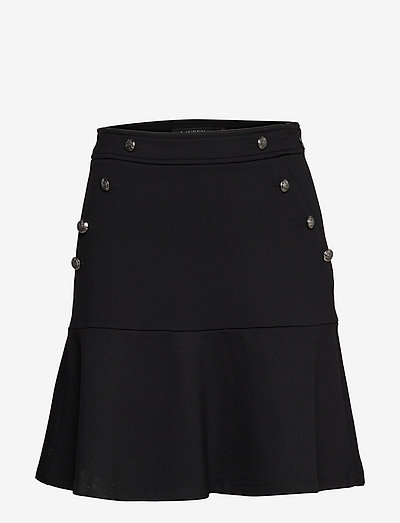 Button-Trim Ponte Skirt - korta kjolar - polo black