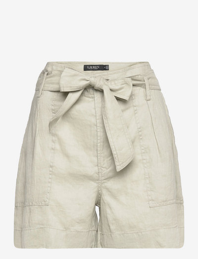 Belted Linen Short - paper bag shorts - ranch sage