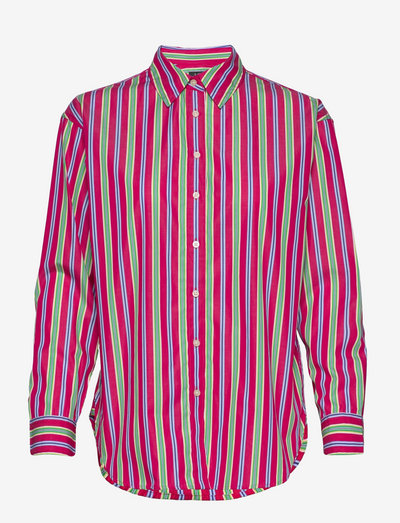 Striped Cotton Shirt - chemises à manches longues - sport pink multi