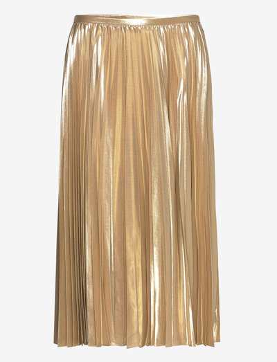 Pleated Metallic Chiffon Skirt