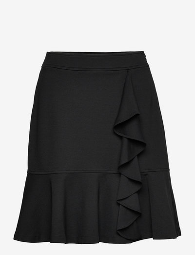 Ruffle-Trim Ponte Skirt - korta kjolar - polo black