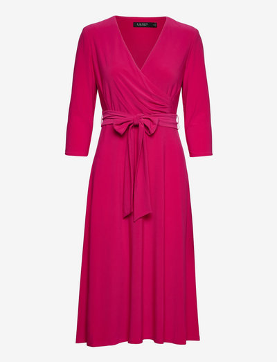 Surplice Jersey Dress - kokteilikleidid - sport pink