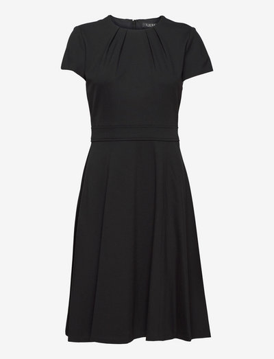 Ponte Short-Sleeve Dress - cocktailklänningar - polo black