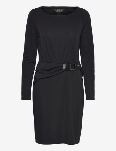 Buckle-Trim Stretch Jersey Dress - cocktailklänningar - polo black