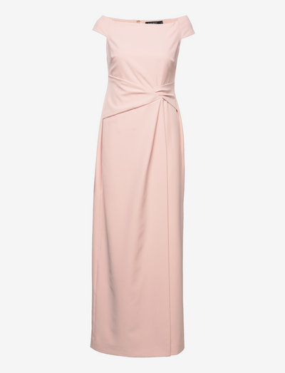 Crepe Off-the-Shoulder Gown - evening dresses - pale pink