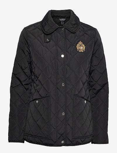 Crest-Patch Quilted Jacket - kevadjoped - black