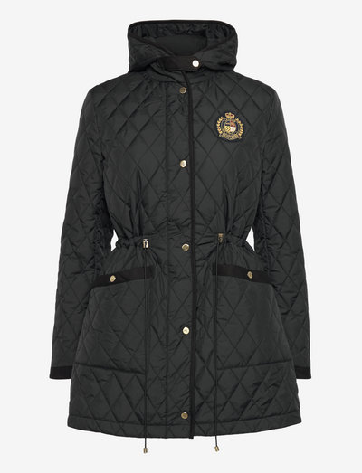 Crest-Patch Quilted Jacket - quilted jackets - black