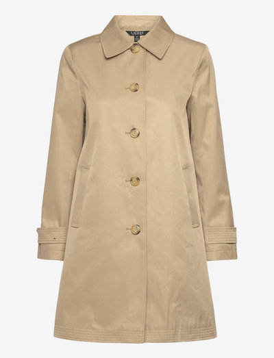 Cotton-Blend Trench Coat - trench coats - birch tan