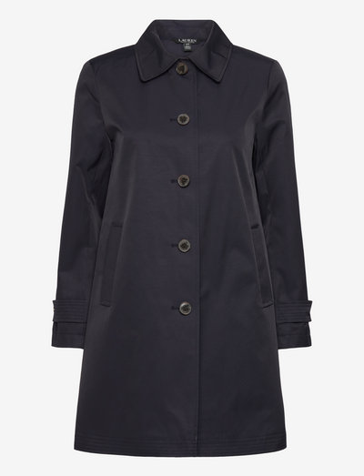 Cotton-Blend Trench Coat - trench coats - dk navy