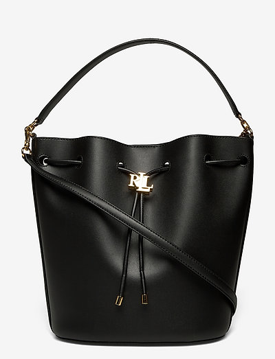 Large Leather Andie Drawstring Bag - bucket bags - black