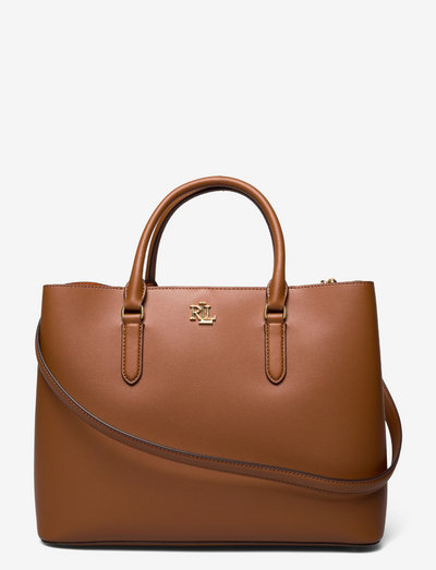 Smooth Leather Large Marcy Satchel - shoppers - lauren tan/monarc
