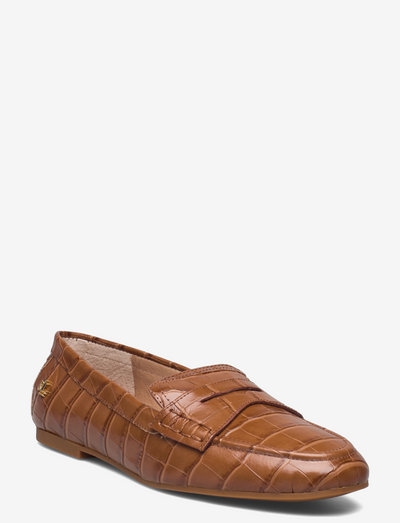 Adison Embossed Leather Loafer - instappers - honey