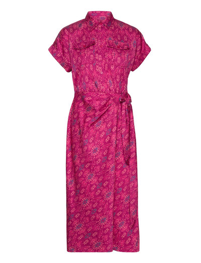 Lauren Ralph Lauren Geo-print Shantung Tie-waist Dress - Midi dresses ...
