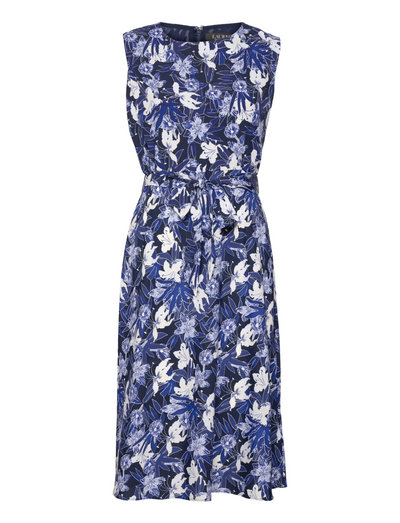 navy and cream floral dress