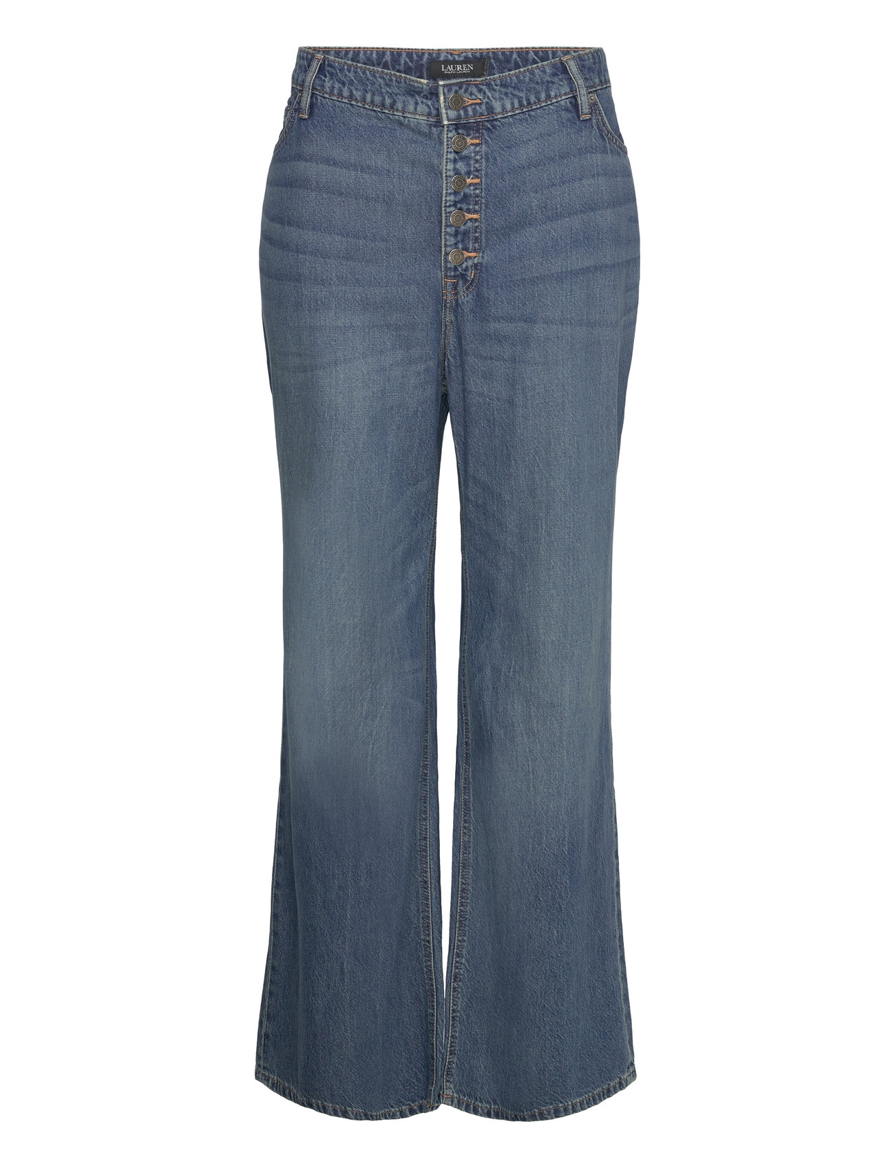 LAUREN Damen High-Rise Flare Jean Blau - 48 - Damen
