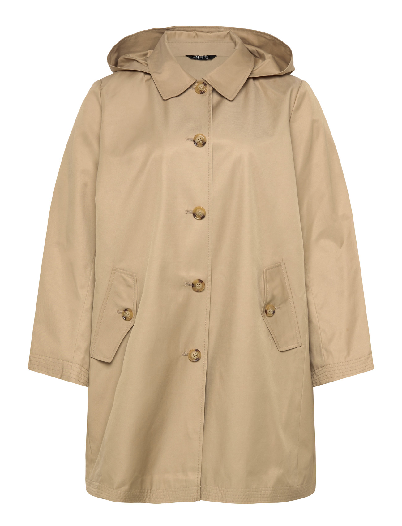 Lauren Women Hooded Cotton Blend Balmacaan Coat 46 48