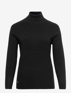 Ribbed Turtleneck Sweater - džemperi ar augstu apkakli - polo black
