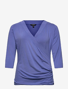 Wrap-Style Jersey Top - topy z długimi rękawami - blue loch