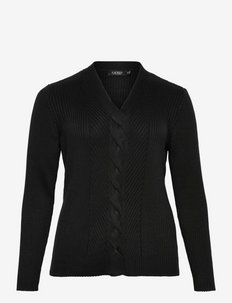 Cable Cotton-Blend Sweater - swetry - polo black
